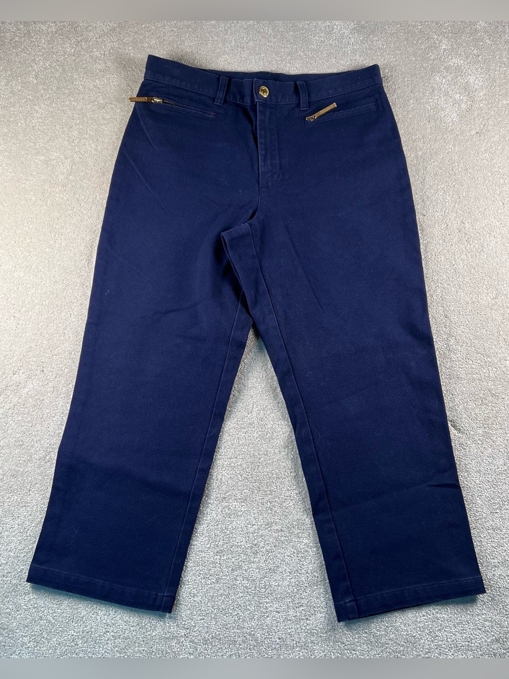 Lauren Jeans Co Blue Capri Cropped Pants Gold Hardware Ralph Lauren Women's 4